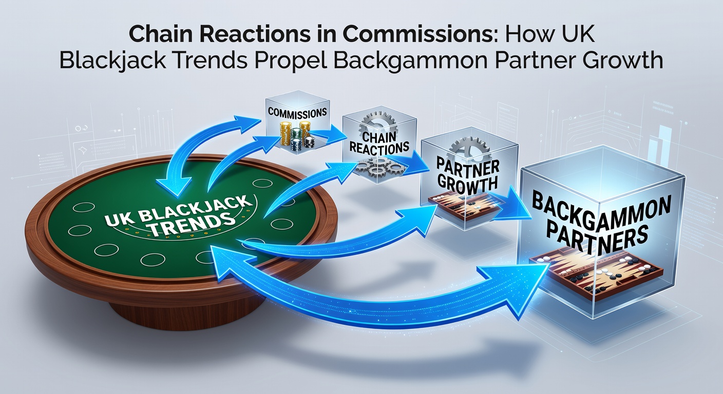 Illustration of interconnected commission flows between blackjack and backgammon affiliate networks in the UK
