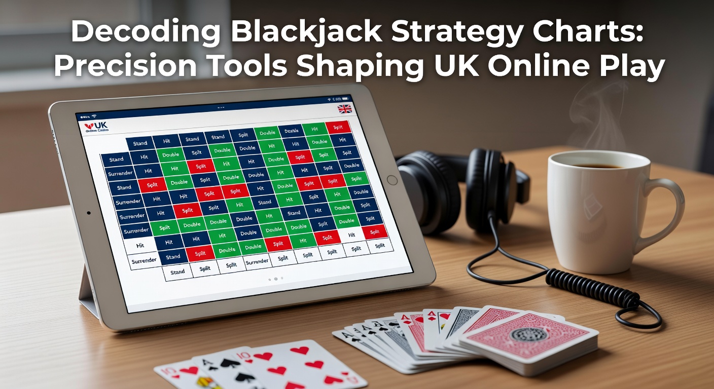 Colorful blackjack strategy chart displaying optimal plays for various dealer upcards and player hands