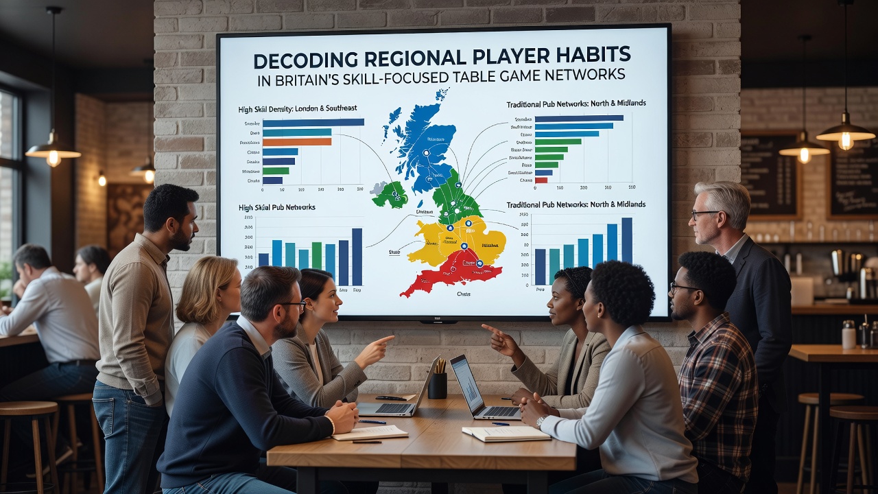 Regional table game networks in Britain illustrating community structures and skill development environments