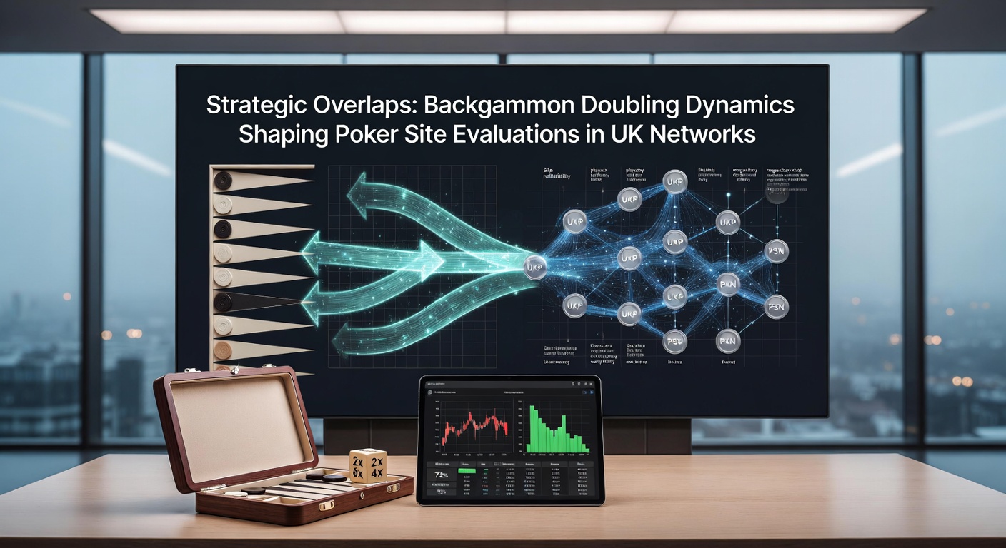 Strategic comparison chart showing backgammon doubling sequences mapped to poker hand ranges on a UK affiliate dashboard